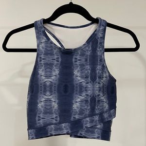 Blue Tie Dye Workout Crop Top